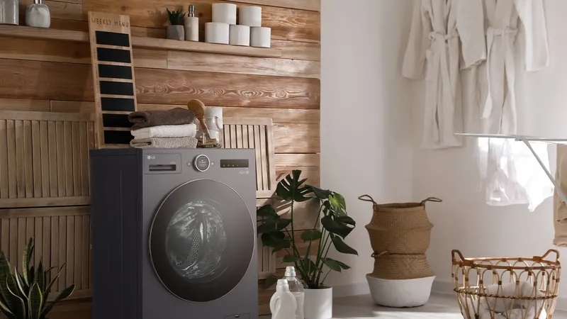 Máy giặt sấy lồng ngang LG AI DD 2.0 Inverter sở hữu thiết kế phẳng tối giản và hiện đại.
