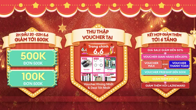 Nhiều ưu đãi dịp 6-6 trên Lazada