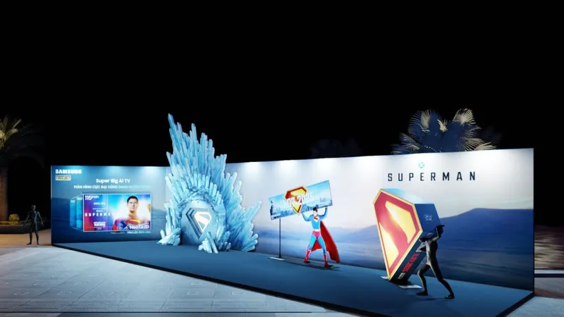 Là một phần trong chuỗi hoạt động hợp tác quảng bá phim Superman, Samsung đã bố trí không gian trưng bày mô hình Pháo Đài Cô Độc của Superman, với mô phỏng kích thước thực tế giúp người dùng hình dung kích cỡ TV khổng lồ.