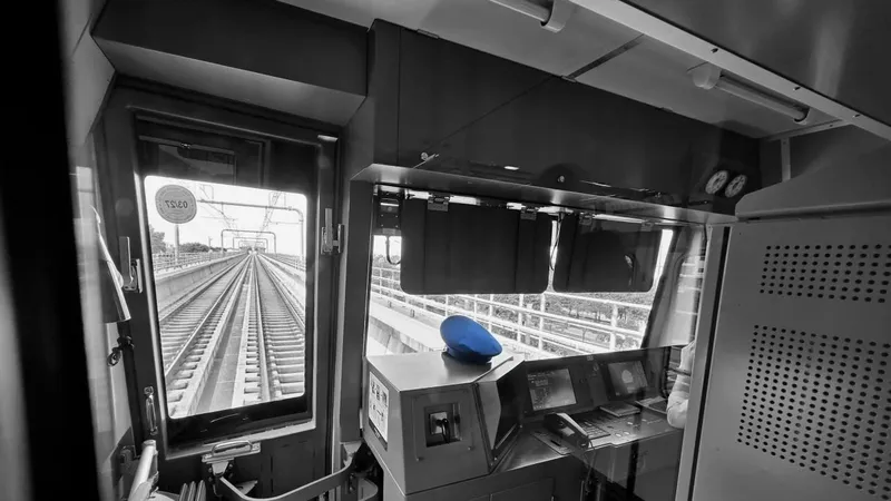 Nhìn qua phòng lái Metro, chiến nón xanh tạo nên sự hứng thú khi đưa máy lên chụp bức hình