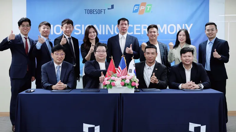 Đại diện TOBESOFT và FPT ký kết ghi nhớ