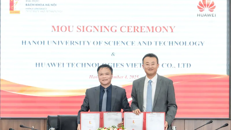 Lãnh đạo Đại học Bách khoa Hà Nội và Huawei Việt Nam ký kết hợp tác