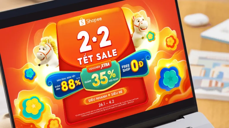 Shopee tung nhiều chương trình mua sắm trong dịp tết 2026