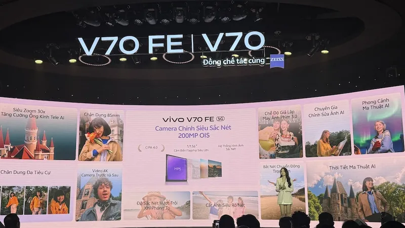 Vivo V70 và Vivo V70 FE được mở bán tại hệ thống cửa hàng Thế Giới Di Động và Điện Máy Xanh trên toàn quốc