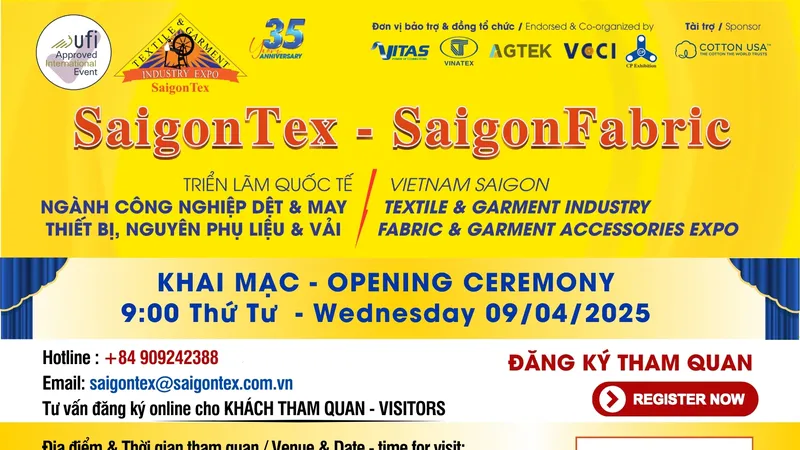 Sắp diễn ra triển lãm quốc tế ngành dệt may SaigonTex - SaigonFabric 2025