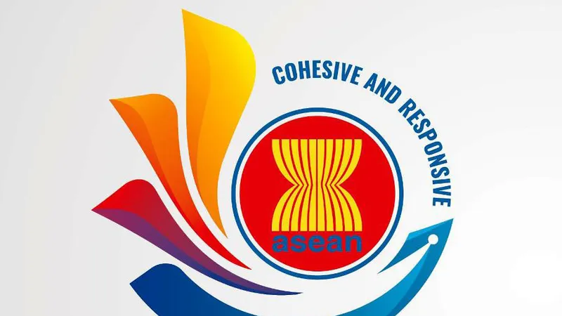 Logo Năm ASEAN 2020 có hình hoa sen cách điệu