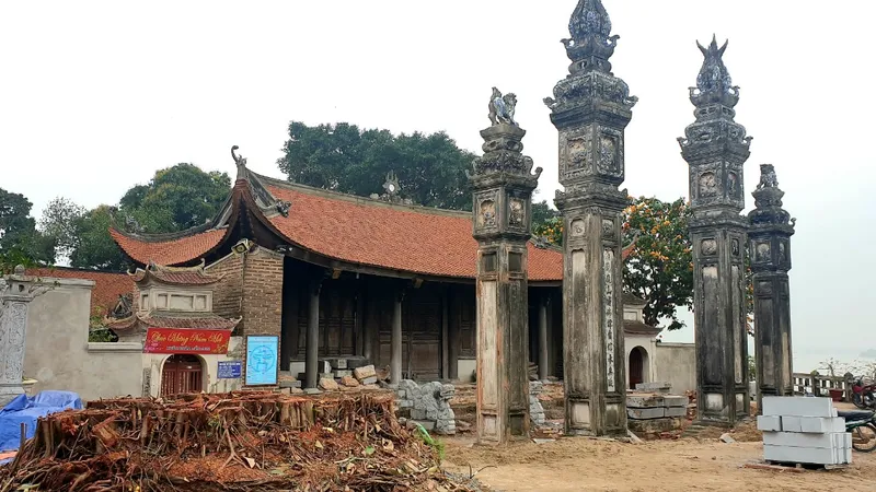 Cận cảnh cây đa khổng lồ bị chặt hạ tại đình Chèm