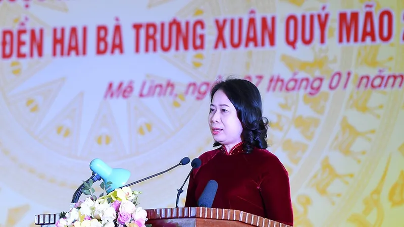 Quyền Chủ tịch nước Võ Thị Ánh Xuân dự lễ kỷ niệm 1.983 năm cuộc khởi nghĩa Hai Bà Trưng