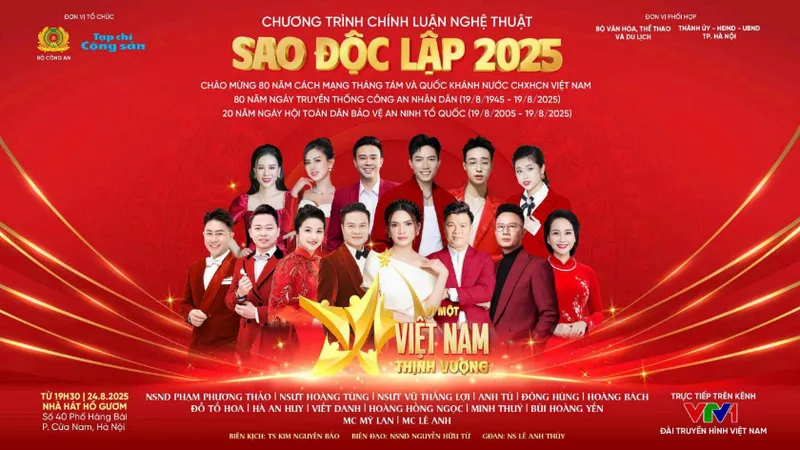 Chương trình diễn ra lúc tối ngày 24-8 tại Nhà hát Hồ Gươm, truyền hình trực tiếp trên VTV1 