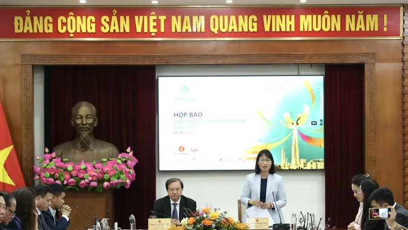 Họp báo về LHP Việt Nam lần thứ 24. Ảnh: HUẤN TRẦN