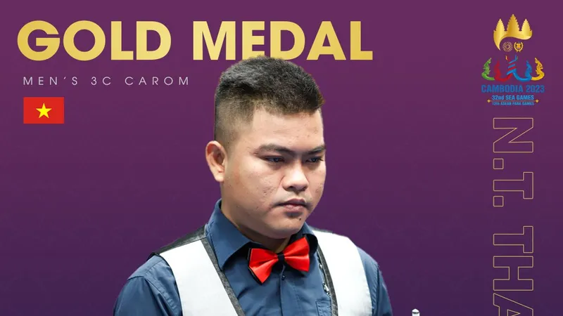 Cơ thủ Nguyễn Trần Thanh Tự giành HCV Carom 3 băng