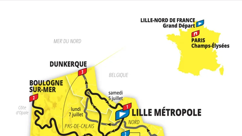 Lộ trình 3 chặng đầu tiên của Tour de France 2025