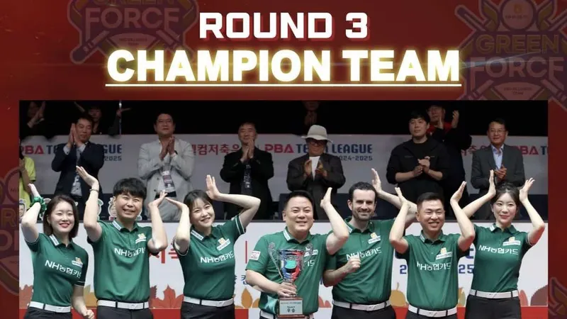 Mã Minh Cẩm cùng Green Force vô địch Round 3. Ảnh: PBA