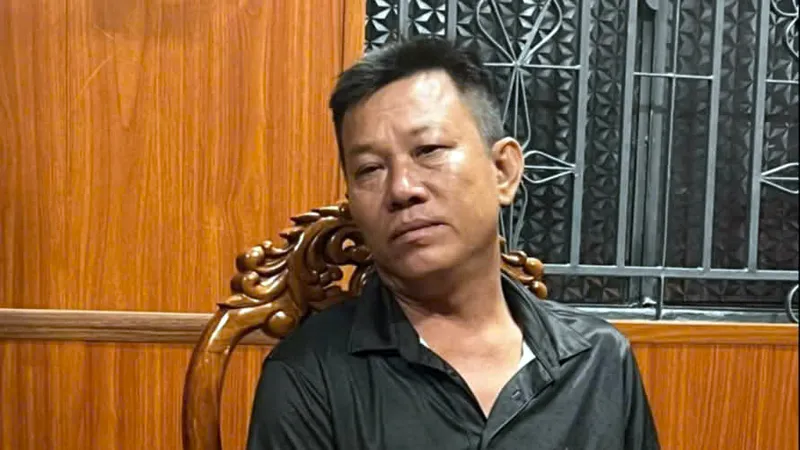 Đối tượng Nguyễn Cao Bằng tại cơ quan công an