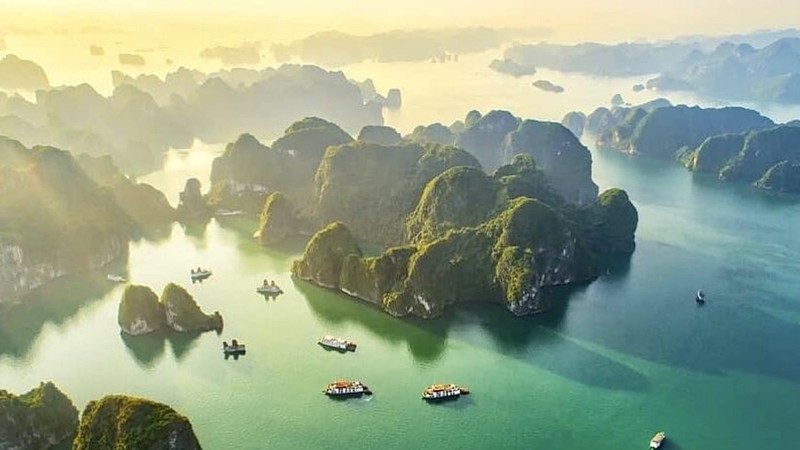 景色优美的下龙湾。（图：互联网）