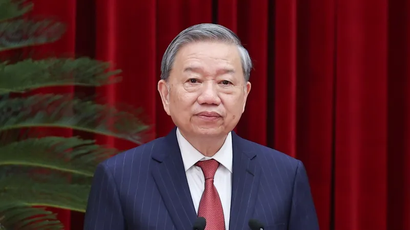 Tổng Bí thư Tô Lâm phát biểu bế mạc hội nghị. Ảnh: VIẾT CHUNG