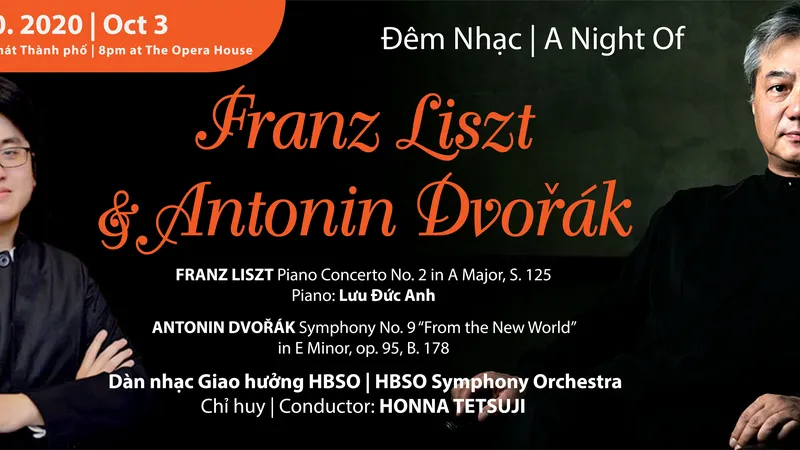 Giám đốc Âm nhạc Honna Tetsuji và nghệ sĩ piano Lưu Đức Anh sẽ tham gia đêm nhạc Franz Liszt và Antonin Dvorak