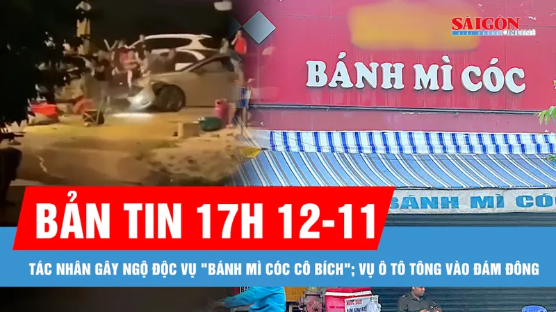 Bản tin 17 GIỜ 12-11: Tác nhân gây ngộ độc trong vụ "Bánh mì cóc cô Bích" là gì?; Thông tin vụ ô tô “điên” lao vào đám đông 