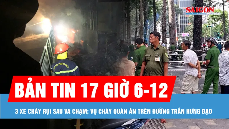 Bản tin 17 giờ 6-12: 3 xe cháy rụi sau va chạm liên hoàn trên cao tốc Vân Phong - Nha Trang