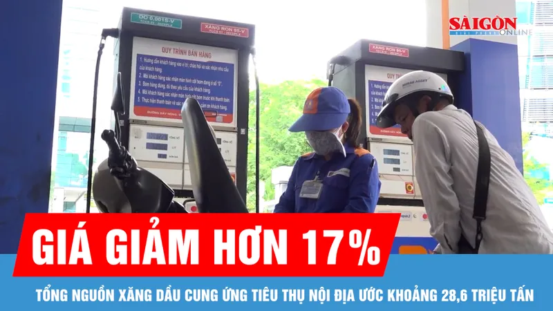 Giá xăng dầu giảm hơn 17%, nguồn cung đạt 28,6 triệu tấn