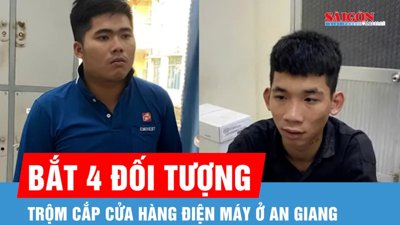 Bắt giữ 4 đối tượng đột nhập cửa hàng điện máy ở An Giang