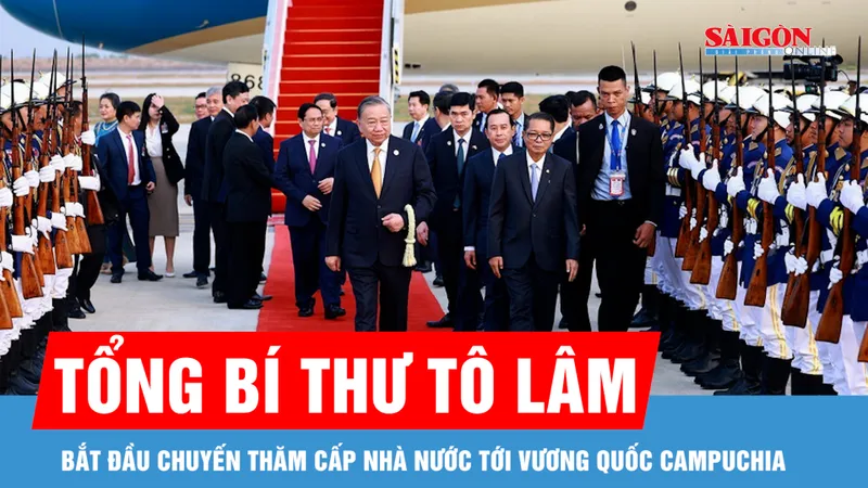 Tổng Bí thư Tô Lâm bắt đầu chuyến thăm cấp Nhà nước tới Vương quốc Campuchia