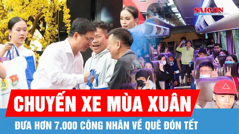 Những chuyến xe mùa xuân đưa hơn 7.000 công nhân về quê đón tết