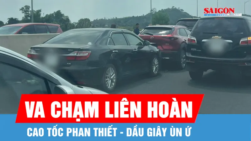 Ùn ứ kéo dài sau va chạm liên hoàn trên cao tốc Phan Thiết - Dầu Giây
