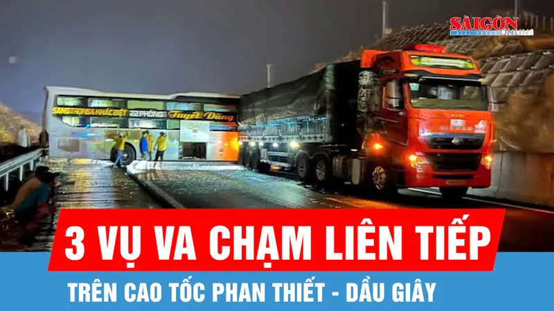 Liên tiếp xảy ra 3 vụ va chạm trên cao tốc Phan Thiết - Dầu Giây, ùn ứ kéo dài