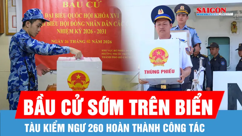 Tàu Kiểm ngư 260 hoàn thành công tác bầu cử sớm trên biển