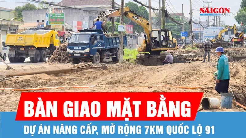 Bàn giao mặt bằng thi công dự án nâng cấp 7km Quốc lộ 91