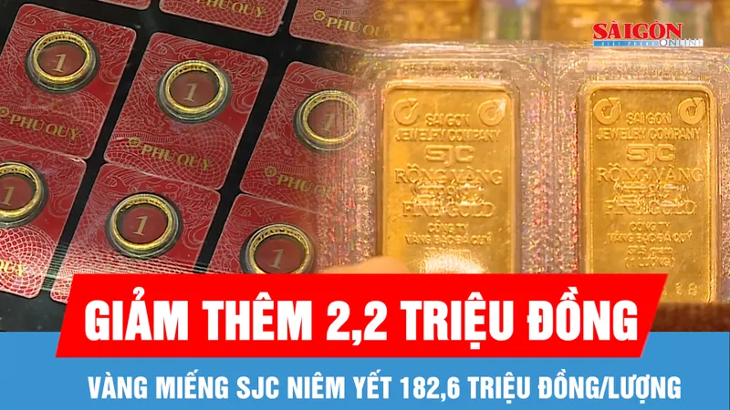 Giá vàng trong nước giảm nhưng cao hơn giá vàng thế giới hơn 23 triệu đồng/lượng