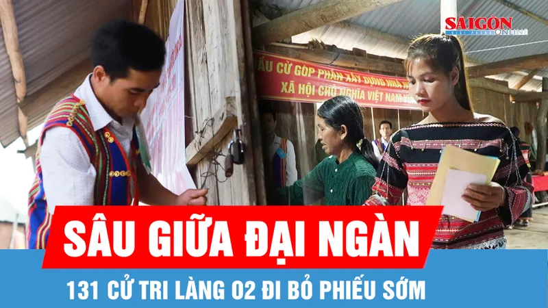 131 cử tri làng O2 nằm sâu giữa đại ngàn Gia Lai đi bỏ phiếu sớm