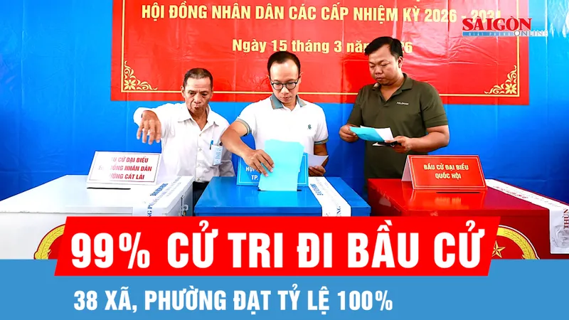 TPHCM: 99% cử tri đi bầu cử, 38 xã, phường đạt tỷ lệ 100%