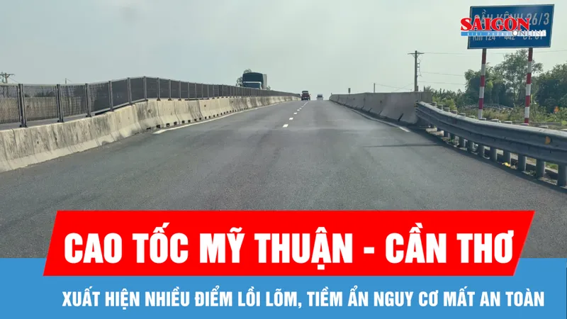 Nhiều điểm lồi lõm, tiềm ẩn nguy cơ mất an toàn trên cao tốc Mỹ Thuận - Cần Thơ 