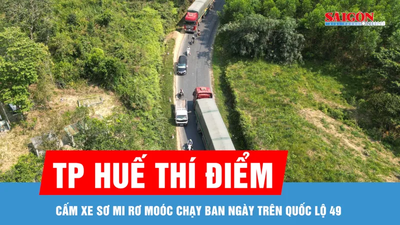 Thí điểm cấm xe sơ mi rơ moóc chạy ban ngày trên Quốc lộ 49