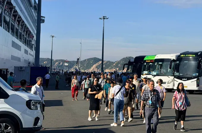 Cruise passengers come ashore to begin exploring Khanh Hoa.