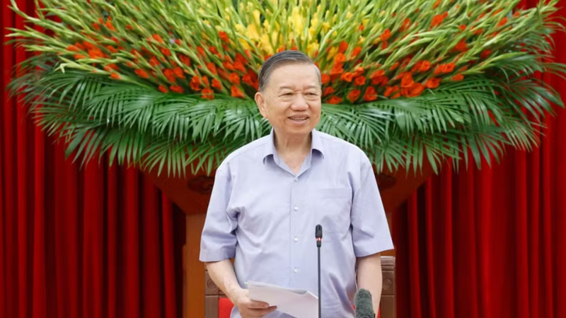 Party General Secretary and State President To Lam speaks at the working session with the education sector in Hanoi on June 15. (Photo: VNA)