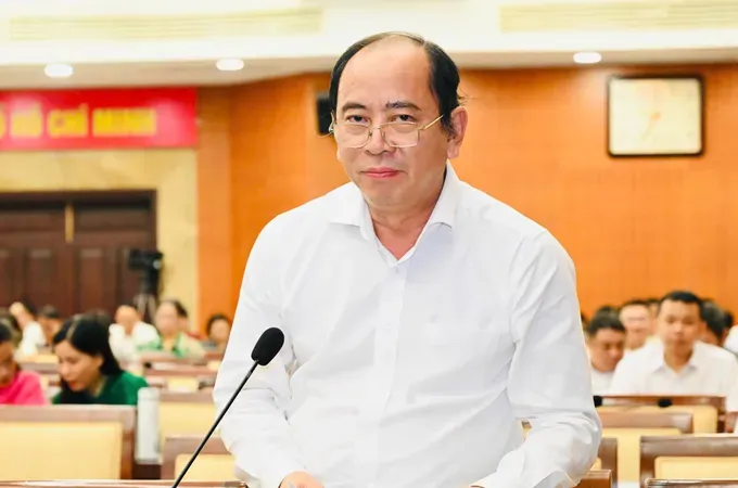 Director of the Ho Chi Minh City Department of Health Tang Chi Thuong speaks at the meeting. (Photo: SGGP)