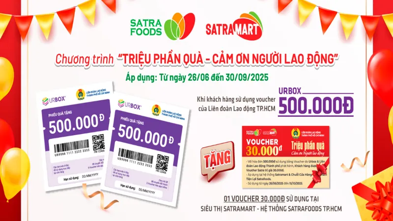 Chương trình khuyến mãi tại hệ thống siêu thị SatraFoods và Satramart