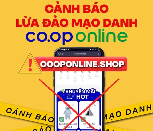 Cảnh báo các trang web giả mạo Co.op Online để lừa đảo