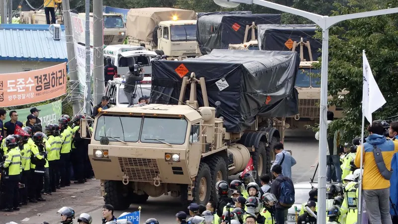 Hệ thống phòng thủ tên lửa THAAD của Mỹ riển khai ở Hàn Quốc - nguyên nhân gây căng thẳng quan hệ Trung Quốc-Hàn Quốc (nguồn: EPA)