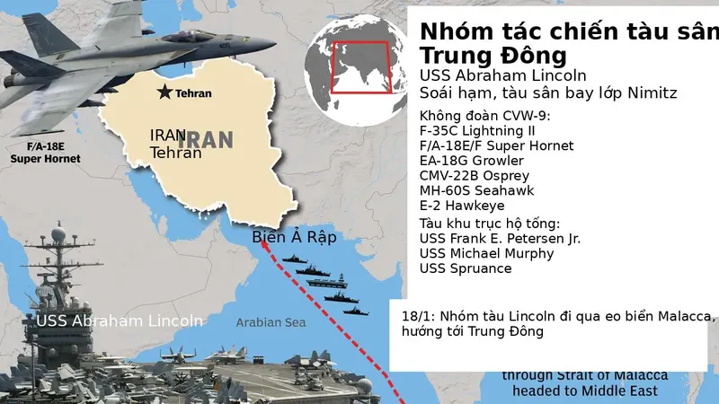 Lực lượng Mỹ áp sát Iran