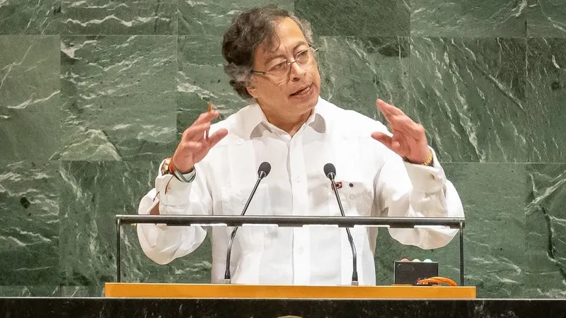 Tổng thống Colombia Gustavo Petro phát biểu trước Đại hội đồng Liên hợp quốc. Ảnh: UN NEWS