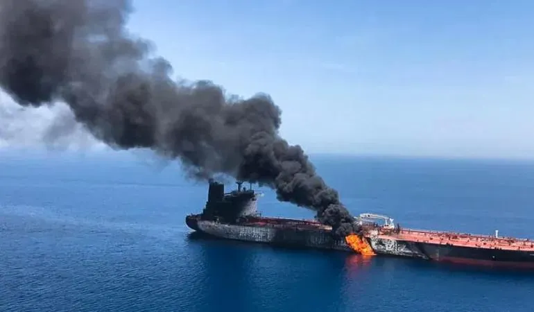 Mỹ nhiều lần cáo buộc Iran tấn công tàu chở dầu khu vực vùng Vịnh. Ảnh: EPA/AA