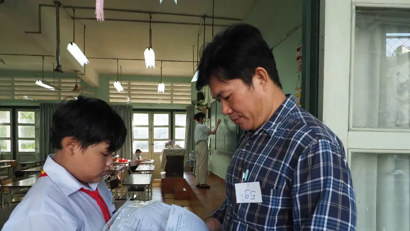 Thí sinh tham dự kỳ khảo sát vào sáng 16-6