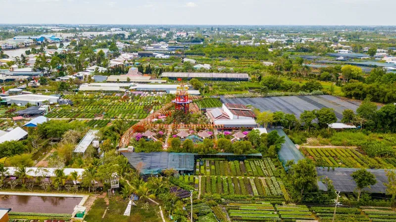 Làng hoa Sa Đéc nhìn từ trên cao