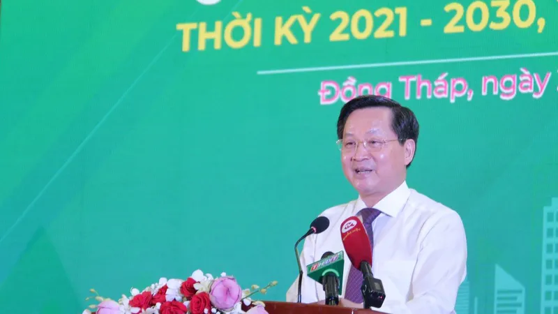 Phó Thủ tướng Lê Minh Khái phát biểu tại hội nghị