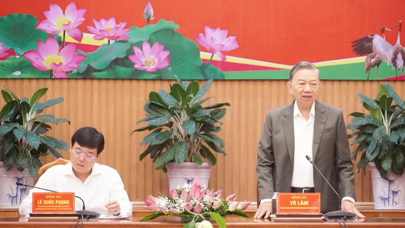 Tổng Bí thư Tô Lâm làm việc với Ban Thường vụ Tỉnh ủy Đồng Tháp về tình hình thực hiện Nghị quyết Đại hội XIII của Đảng