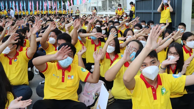 Các chiến sĩ "Xuân tình nguyện" năm 2022 tại lễ xuất quân